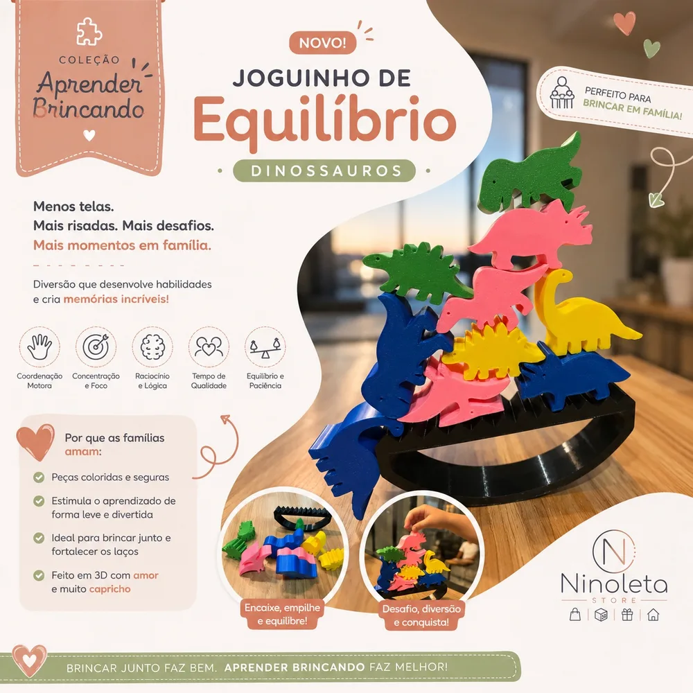 Joguinho de equilíbrio de dinossauros
