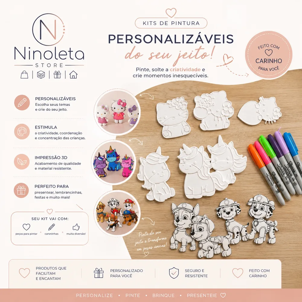 Unicórnios em peça branca para colorir