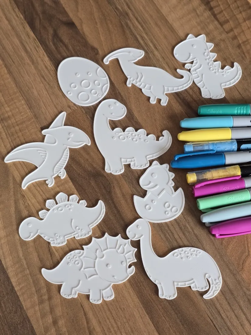 Plaquinhas de dinossauros para colorir